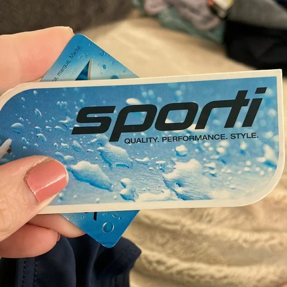 NWT Sporti Piped Splice Wide Strap One Piece Swimsuit, size 40 - Picture 6 of 12